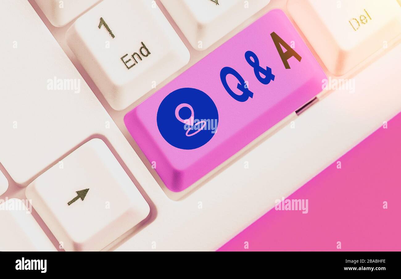 Writing note showing Q And A. Business concept for a period of time or ...