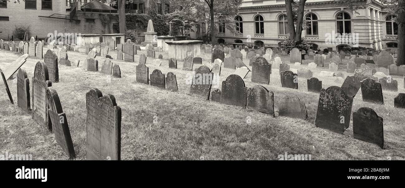 Kings Chapel Burying Ground, Boston, Massachusetts, USA Stock Photo