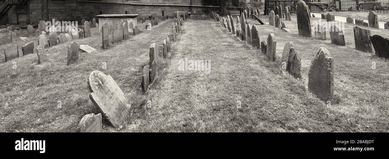 Kings Chapel Burying Ground, Boston, Massachusetts, USA Stock Photo