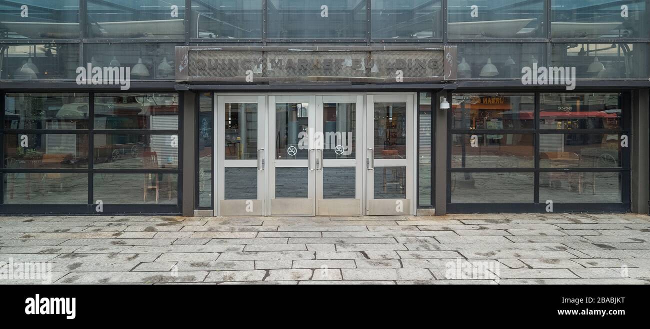 Entrance to Quincy Market, Boston, Massachusetts, USA Stock Photo