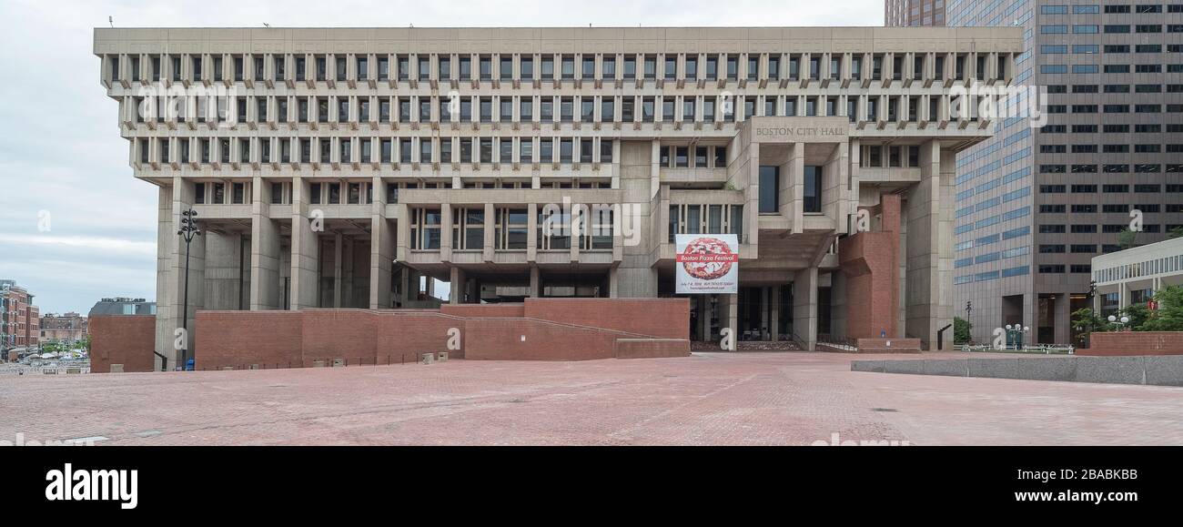 Boston City Hall, Government Plaza, Boston, Massachusetts, USA Stock Photo