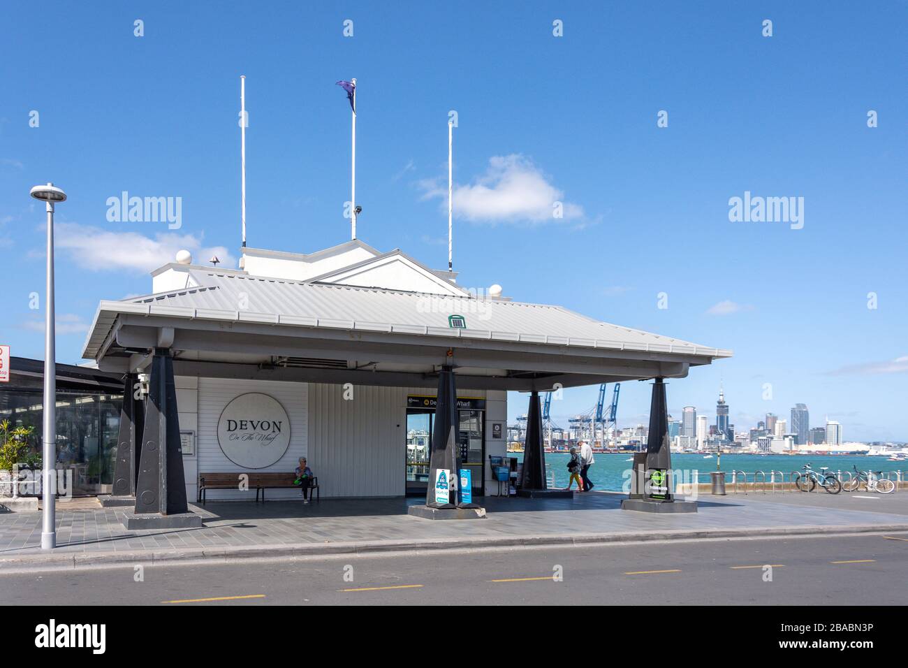 Devonport Ferry Terminal, Marine Square, Devonport, Auckland, New Zealand Stock Photo