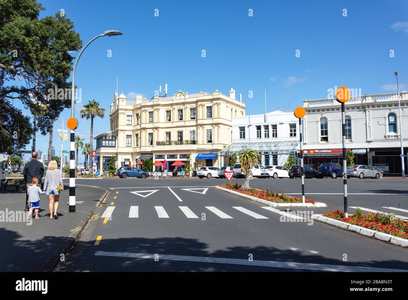 The Esplanade Hotel from King Edward Parade, Devonport, Auckland, new Zealand Stock Photo