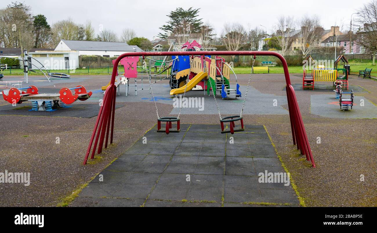 Empty children's playground due to Coronavirus precautions skibbereen Ireland Stock Photo