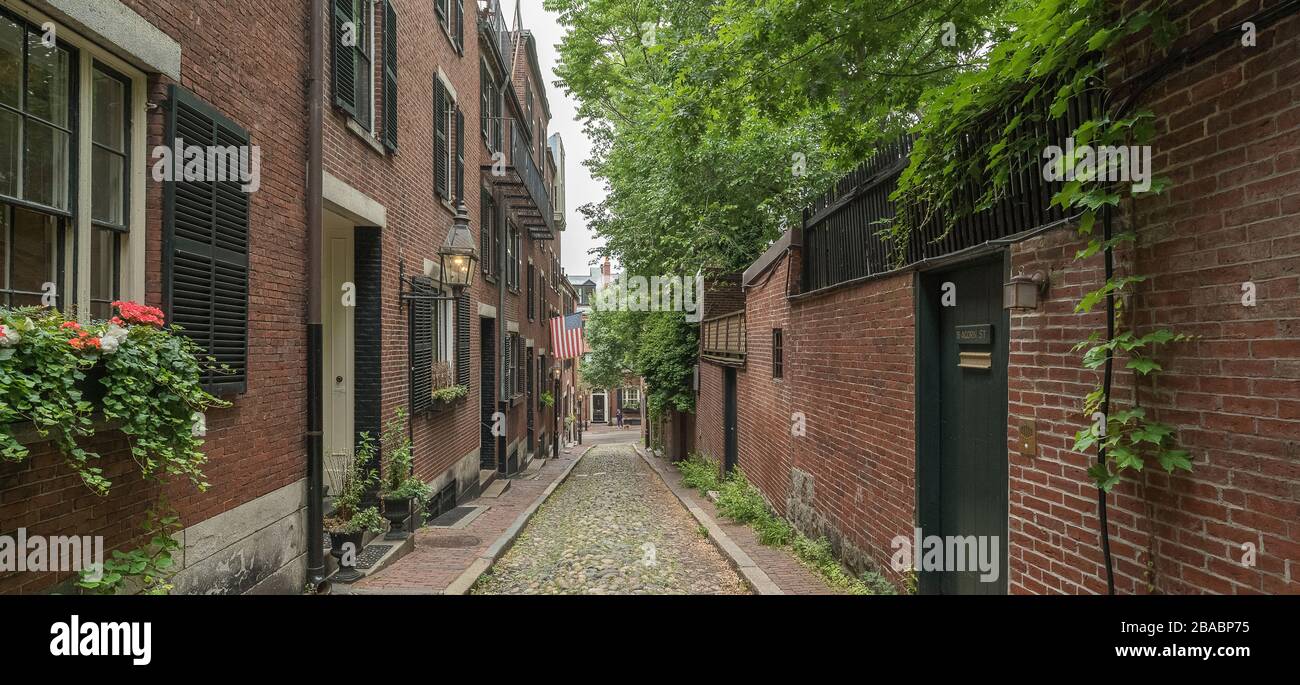Street in Back Bay, Boston, Massachusetts, USA Stock Photo