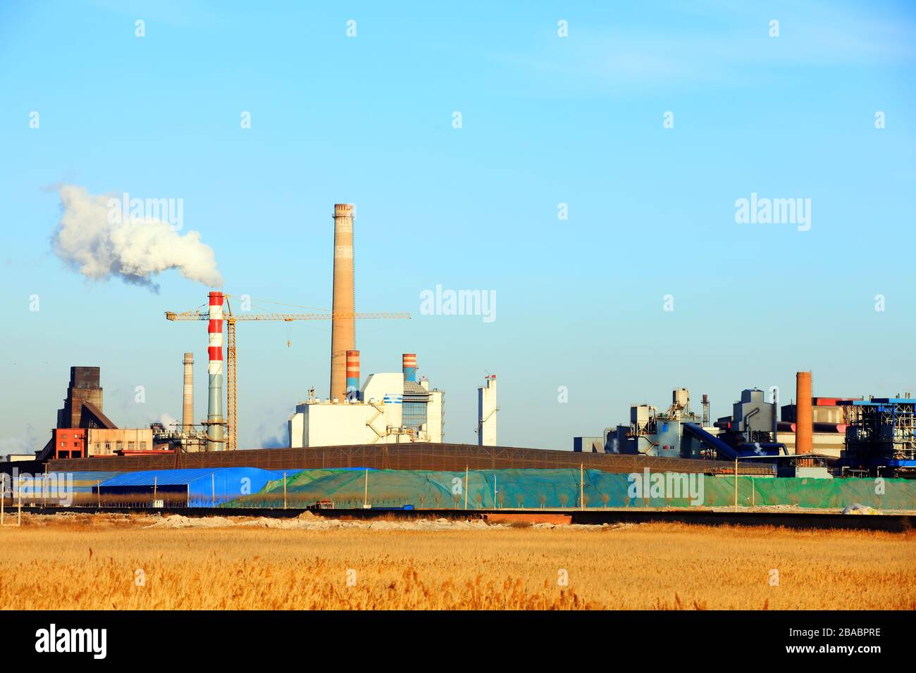 Steel mills and thermal power plant Stock Photo - Alamy