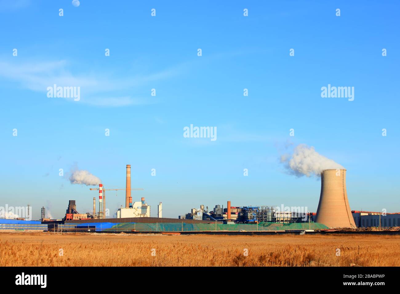 Steel mills and thermal power plant Stock Photo - Alamy