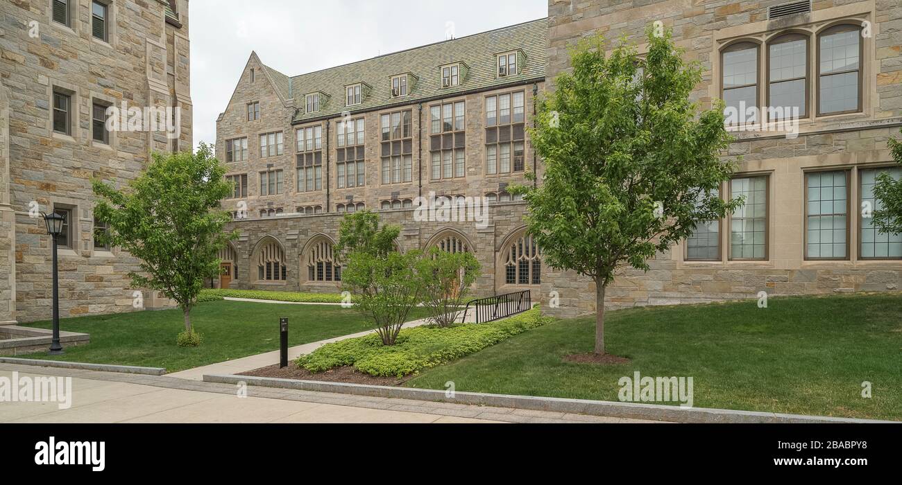 Boston College building exterior, Chestnut Hill near Boston