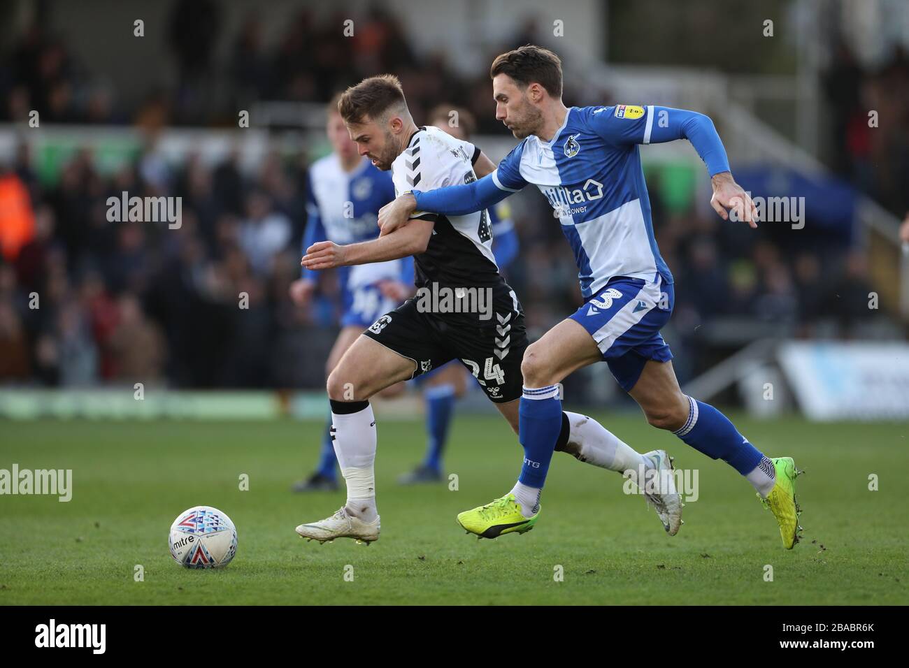 Coventry City's Matt Godden in action with Bristol Rovers' Alex Rodman