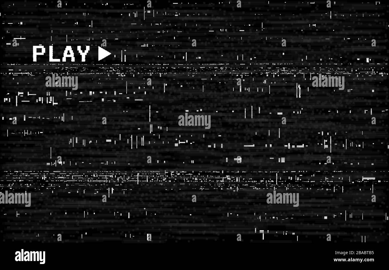 Dark video glitch texture Black and White Stock Photos & Images - Alamy