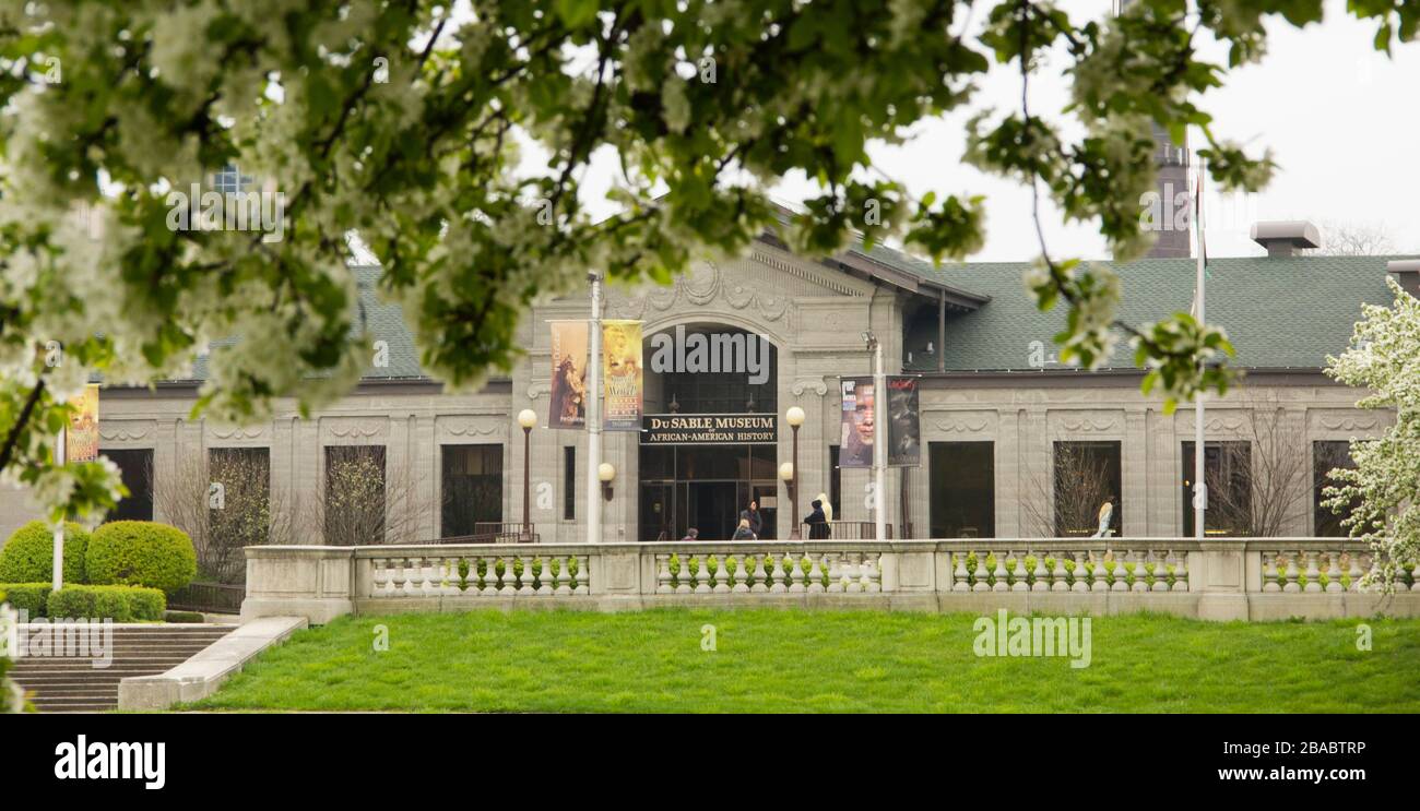 Entrance of DuSable Museum of African American History, Chicago, Illinois, USA Stock Photo