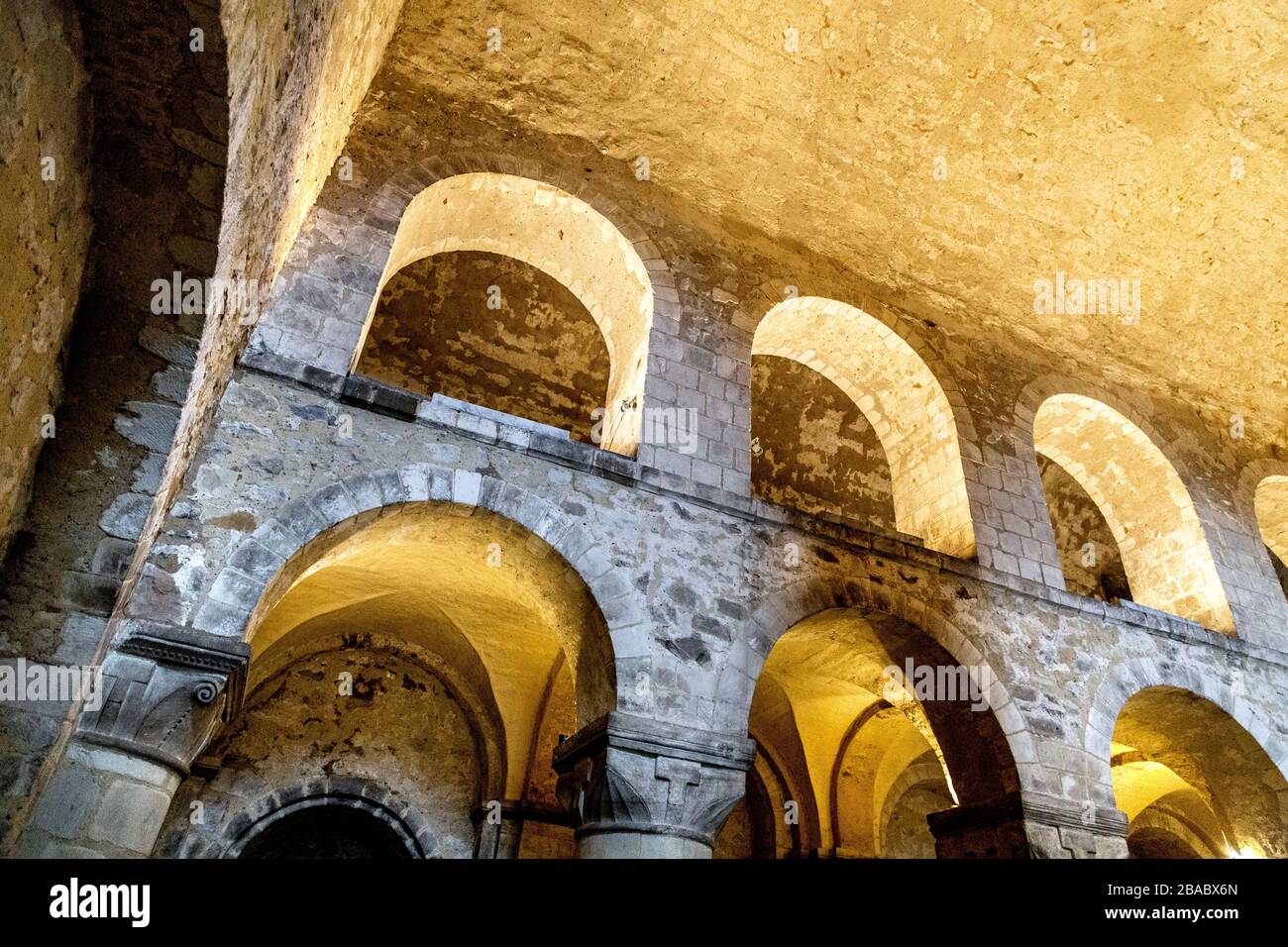 Interior of the Norman St John's Chapel inside the Tower of London, London, UK Stock Photo