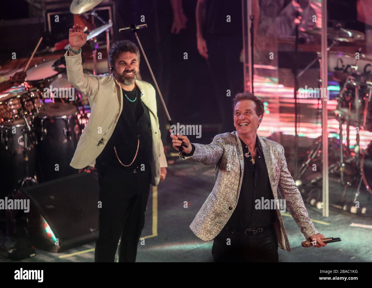 Emmanuel y Mijares , durante su concierto en el palenque de la Expogan Sonora. 11 Mayo 2017( Photo/Luis Gutierrez/NortePhoto.com) Stock Photo