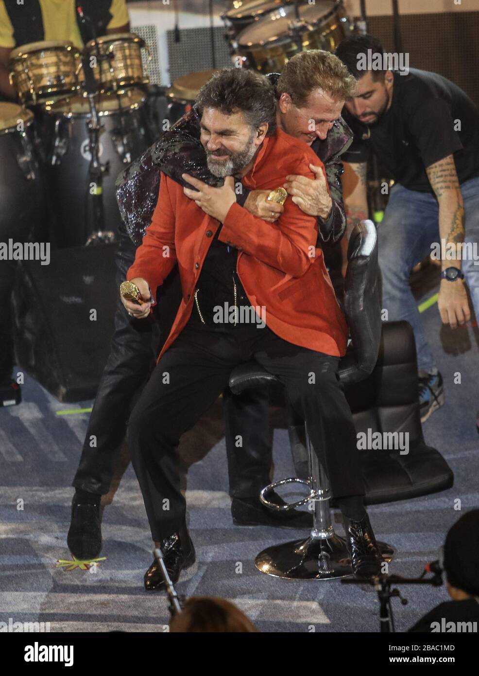 Emmanuel y Mijares , durante su concierto en el palenque de la Expogan Sonora. 11 Mayo 2017( Photo/Luis Gutierrez/NortePhoto.com) Stock Photo