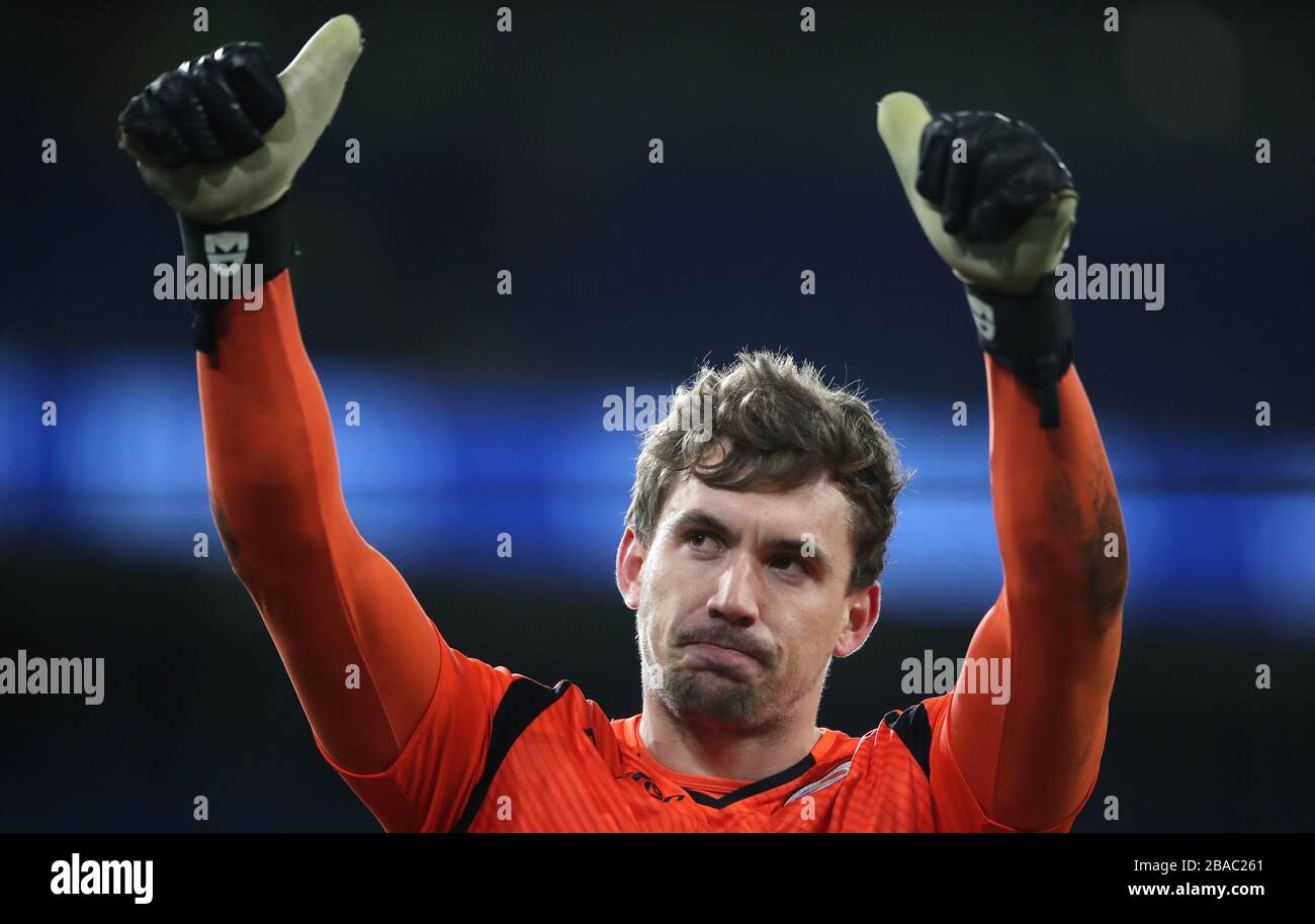 Reading goalkeeper Sam Walker celebrates after the final whistle Stock Photo