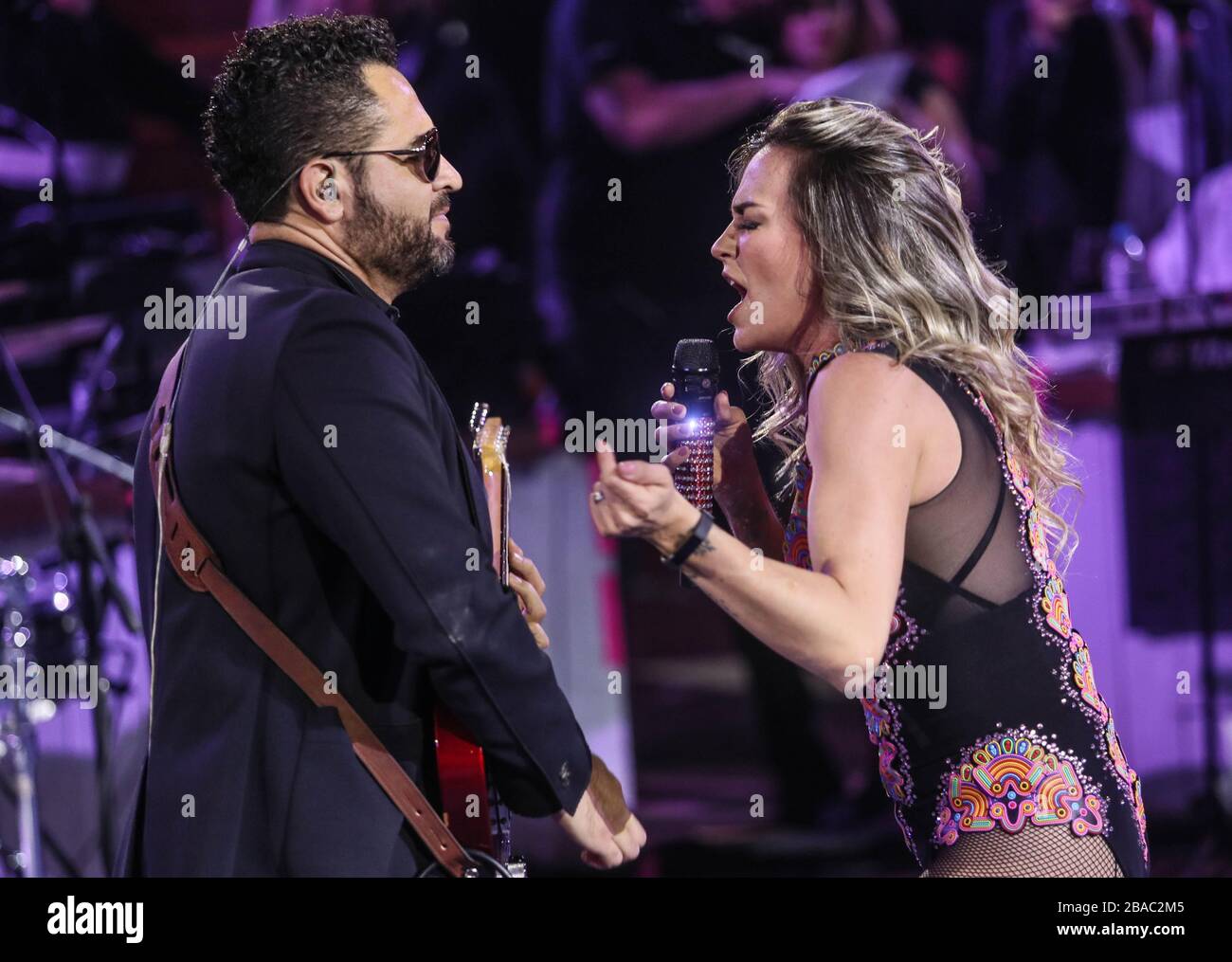 The singer Maria Jose, during his concert in the palenque of the Expogan. (Photo / Luis Gutierrez / NortePhoto.com) Stock Photo