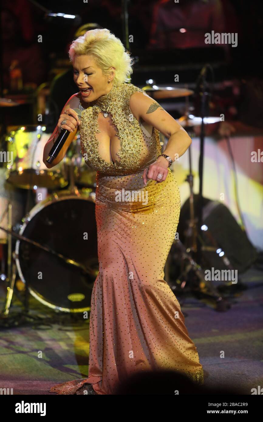 Marisela, during her concert in the Palenque of Expogan Sonora. 10 May 2017 (Photo / Luis Gutierrez / NortePhoto.com) Stock Photo