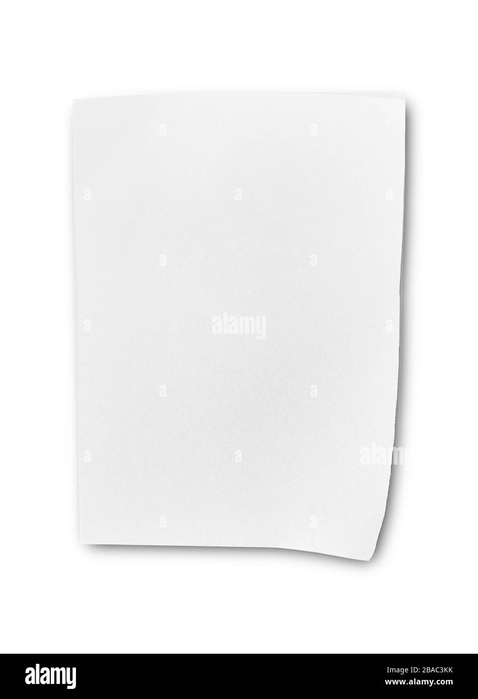 Blank white paper isolated on white background. object with clipping path Stock Photo