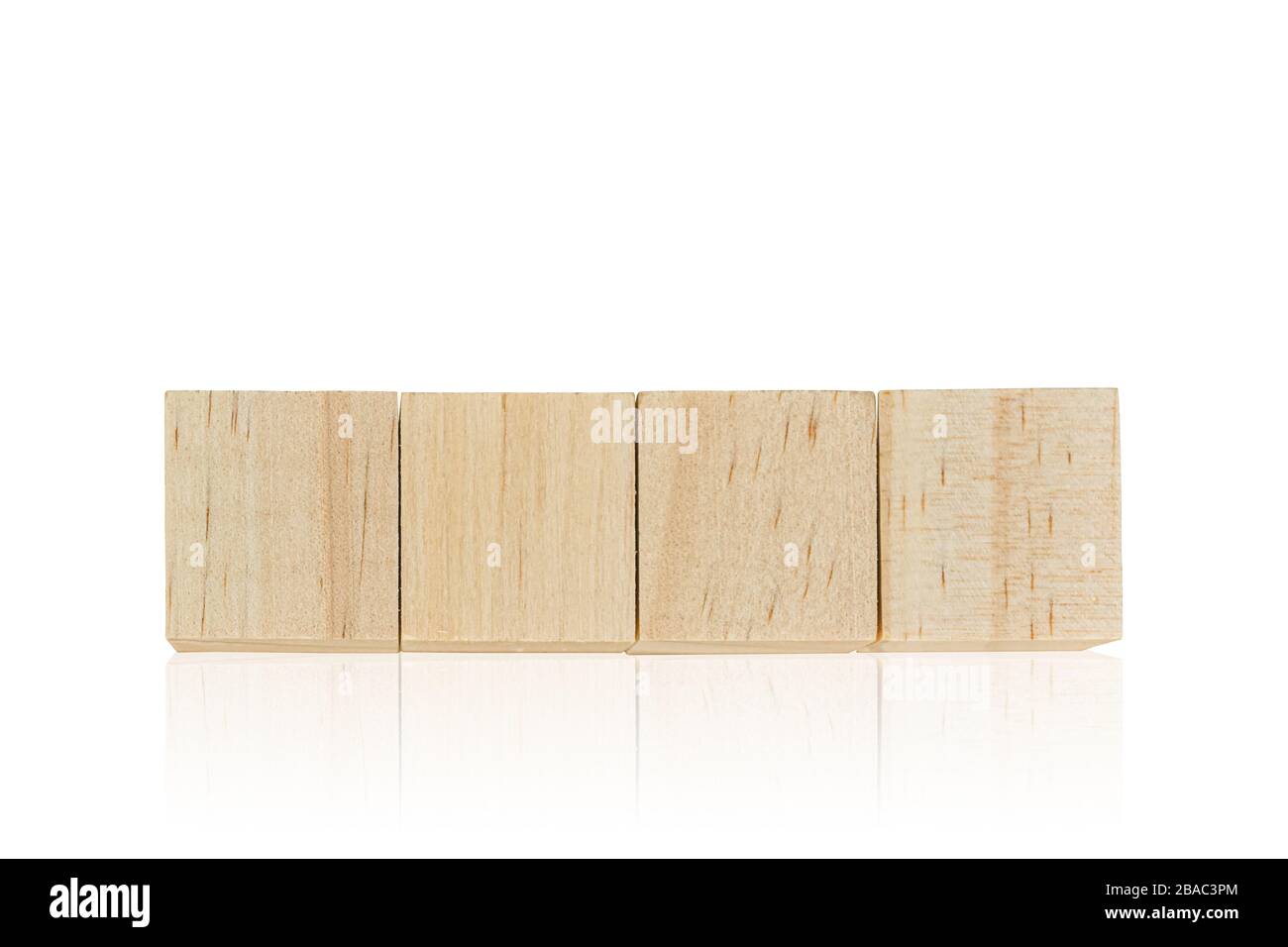 Wood toy cubes isolated on white background. Stock Photo