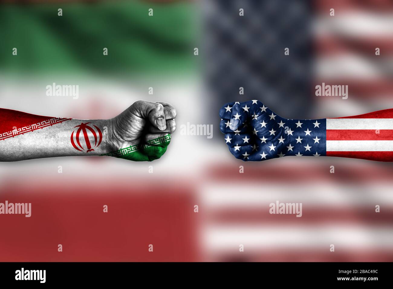 The War conflict between countries of America and Iran Stock Photo - Alamy