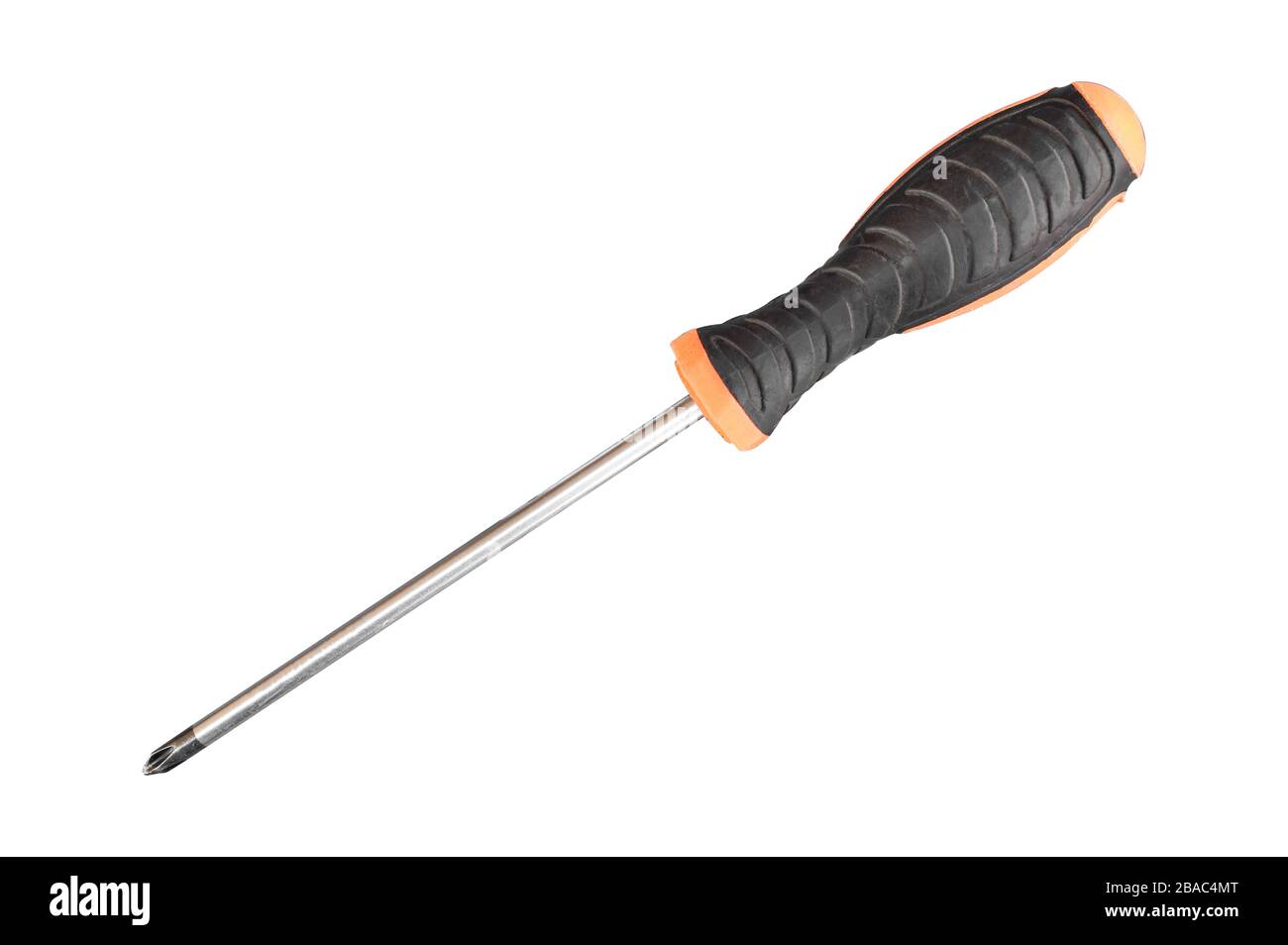 long screwdriver isolated on white background. object with clipping path. Stock Photo