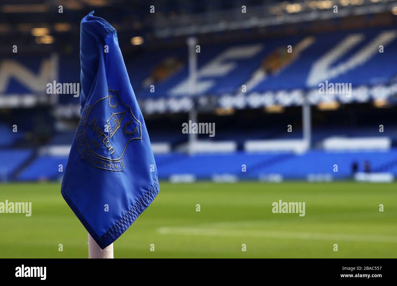 Interior General View of corner flag at Goodison Park Stock Photo Alamy
