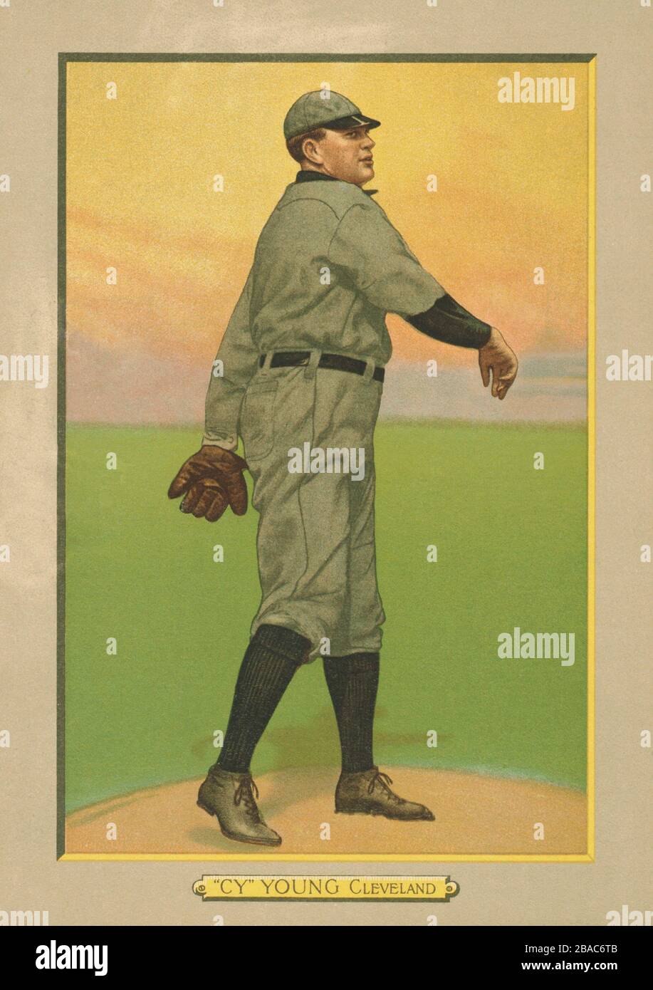 Cy Young, 1911 baseball card, published when he played for the Cleveland Naps (now Indians)  (BSLOC 2018 3 117) Stock Photo