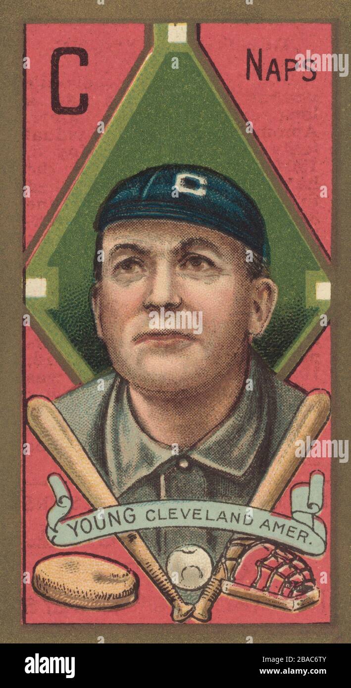 Cy Young, 1911 baseball card, published when he played for the Cleveland Naps (now Indians)  (BSLOC 2018 3 116) Stock Photo