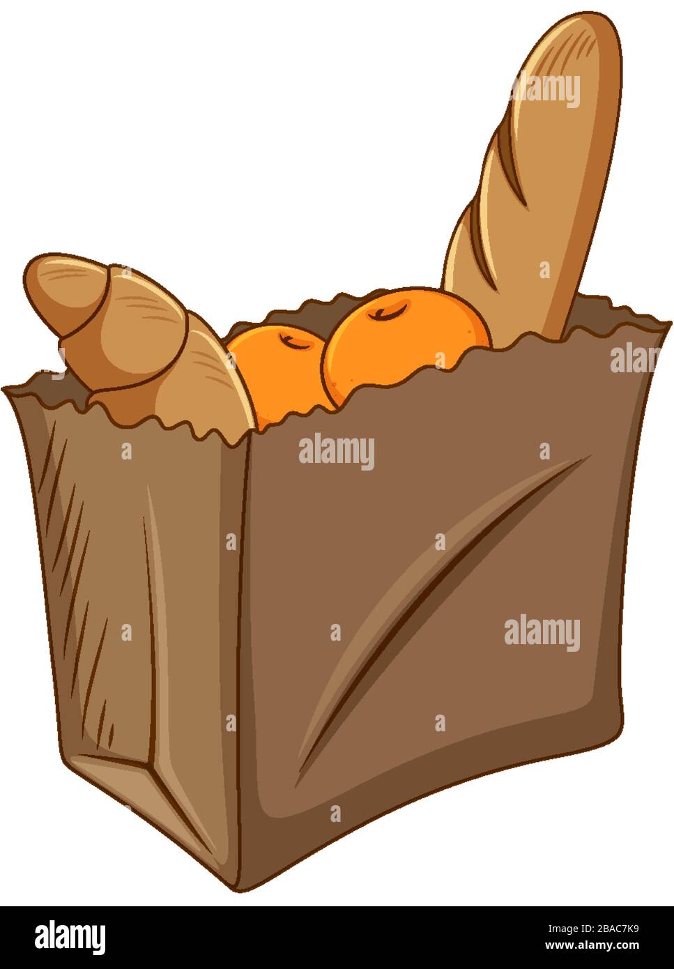 One bag of bread on white background illustration Stock Vector Image ...