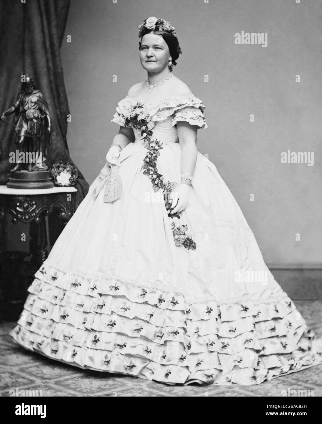 Ball gown woman Black and White Stock 