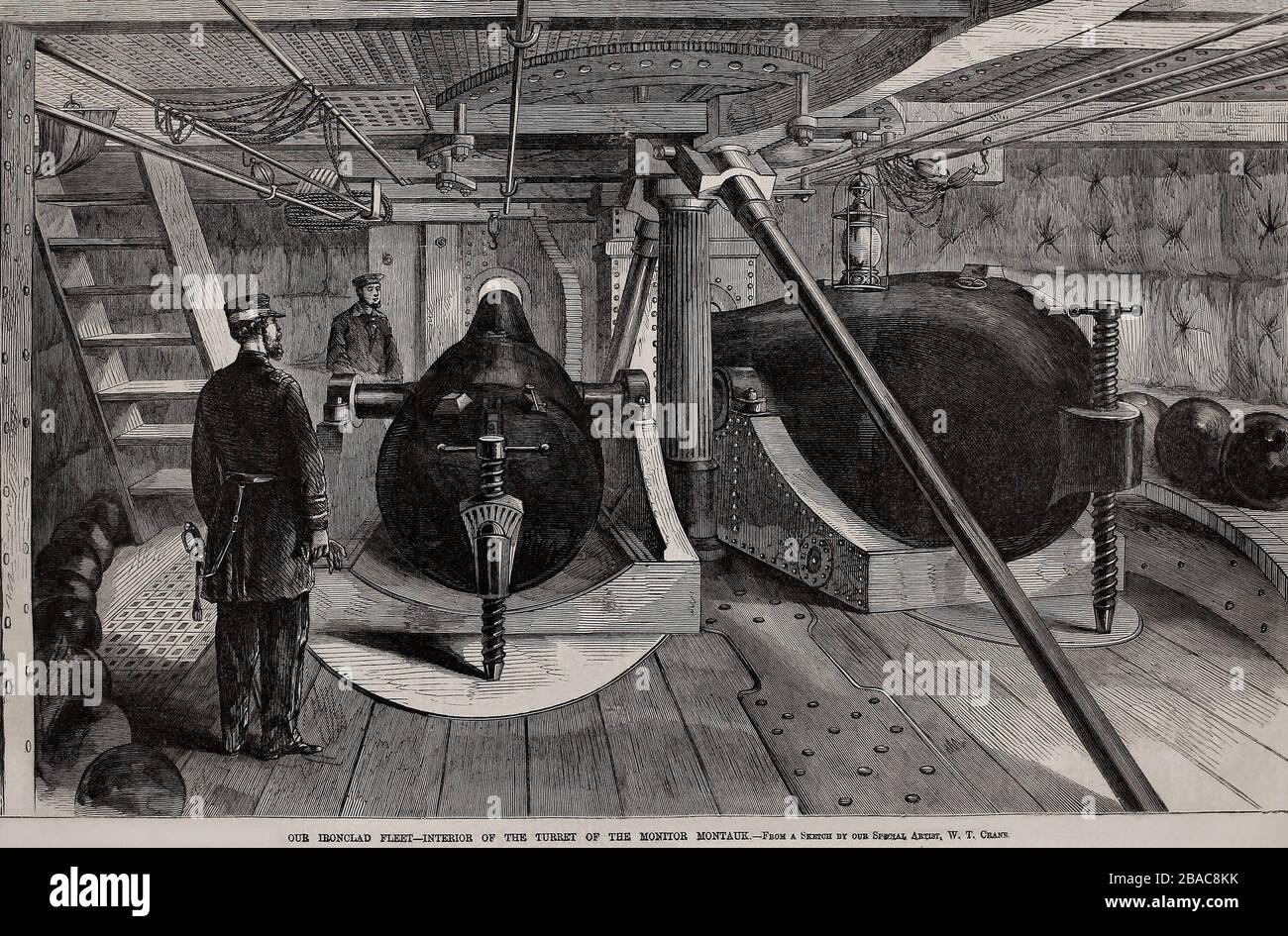 US Civil War, interior of the turret of Union ironclad monitor USS