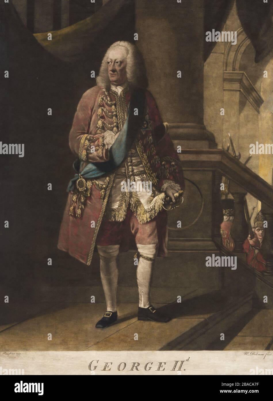 King George II, of Great Britain, 1759. Full length portrait color ...