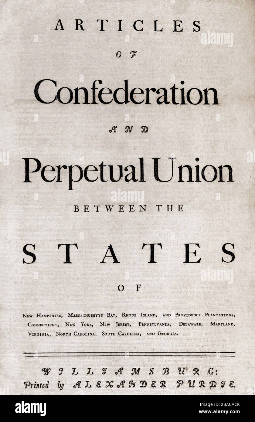 what year were the articles of confederation and perpetual union ratified