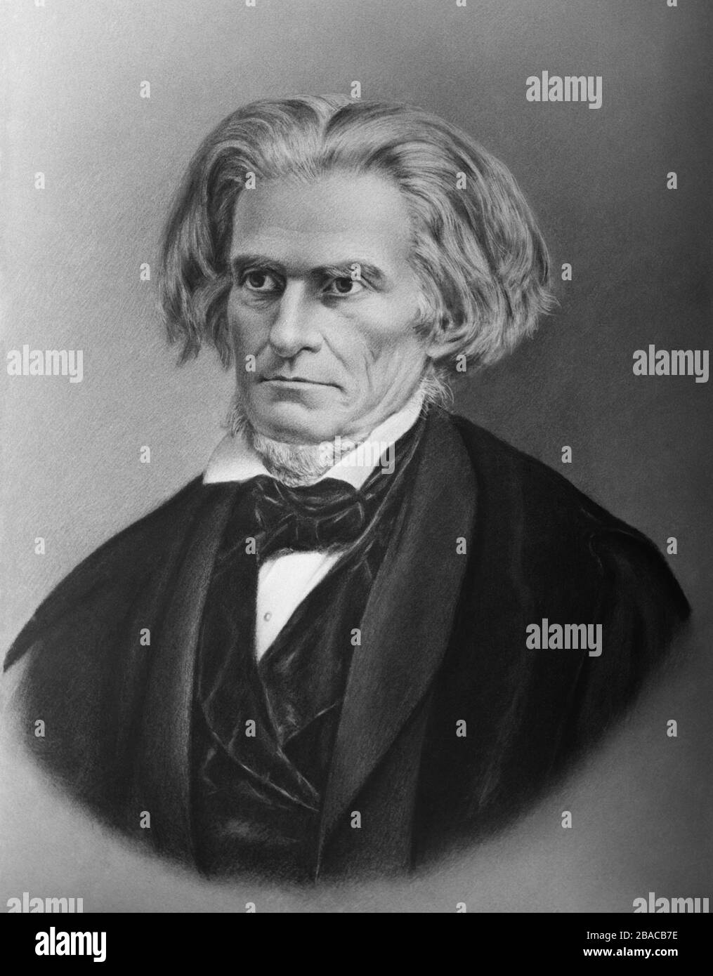 South Carolina Senator, John Calhoun, fought for the 'states rights' of the American South and its greater independence, within the United States. He argued that enslavement of African Americans benefited all involved, including the slaves. Photograph by C.M. Bell, 1849  (BSLOC 2019 7 28) Stock Photo