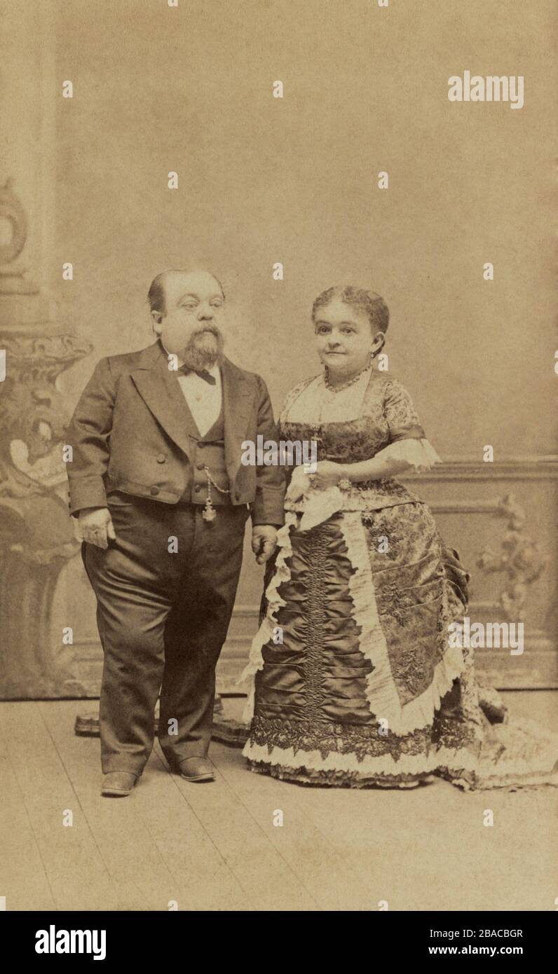Charles Stratton General Tom Thumb with his wife of 20 years, Lavinia Warren, ca. 1880-1883