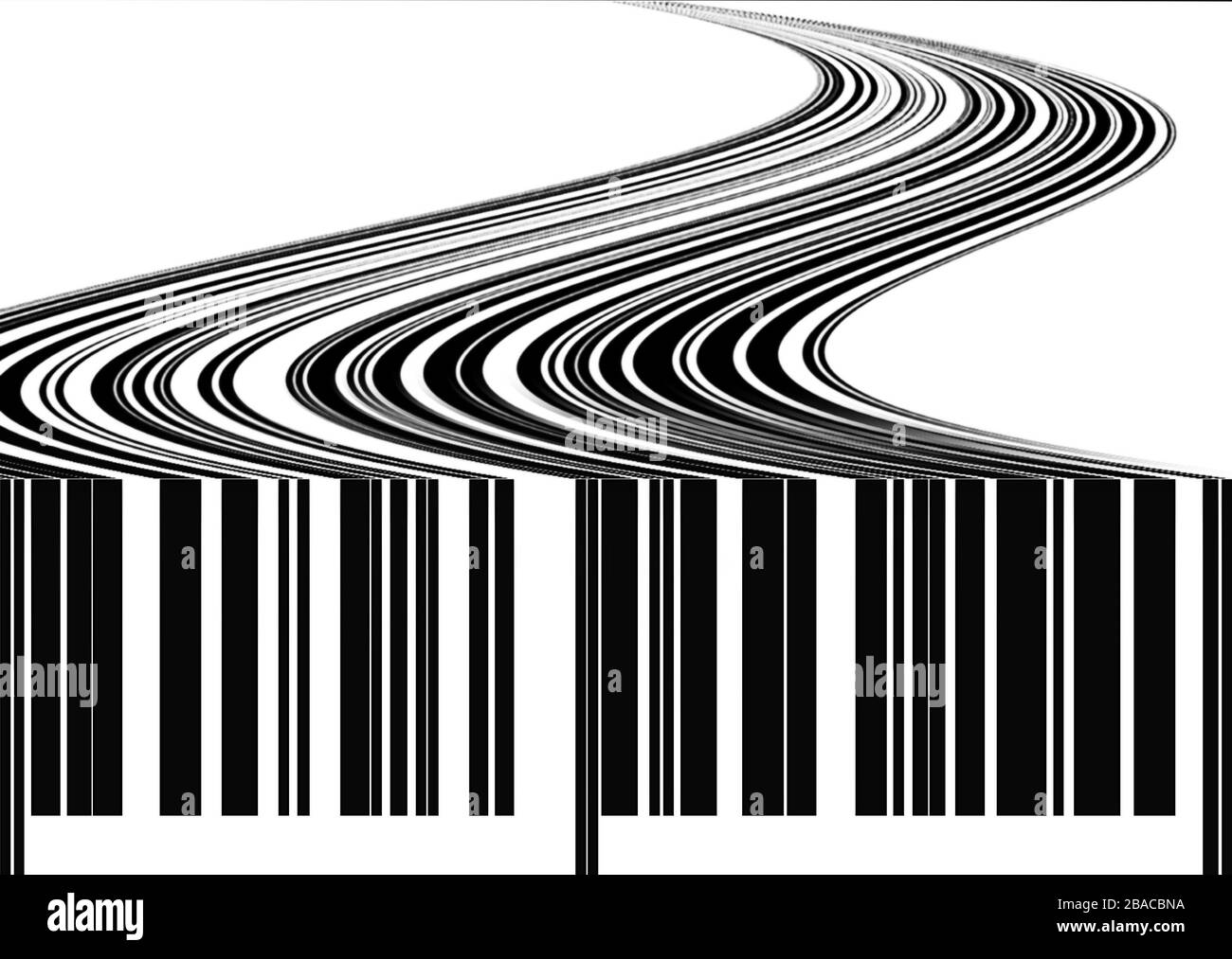conceptual road fron the barcode Stock Photo