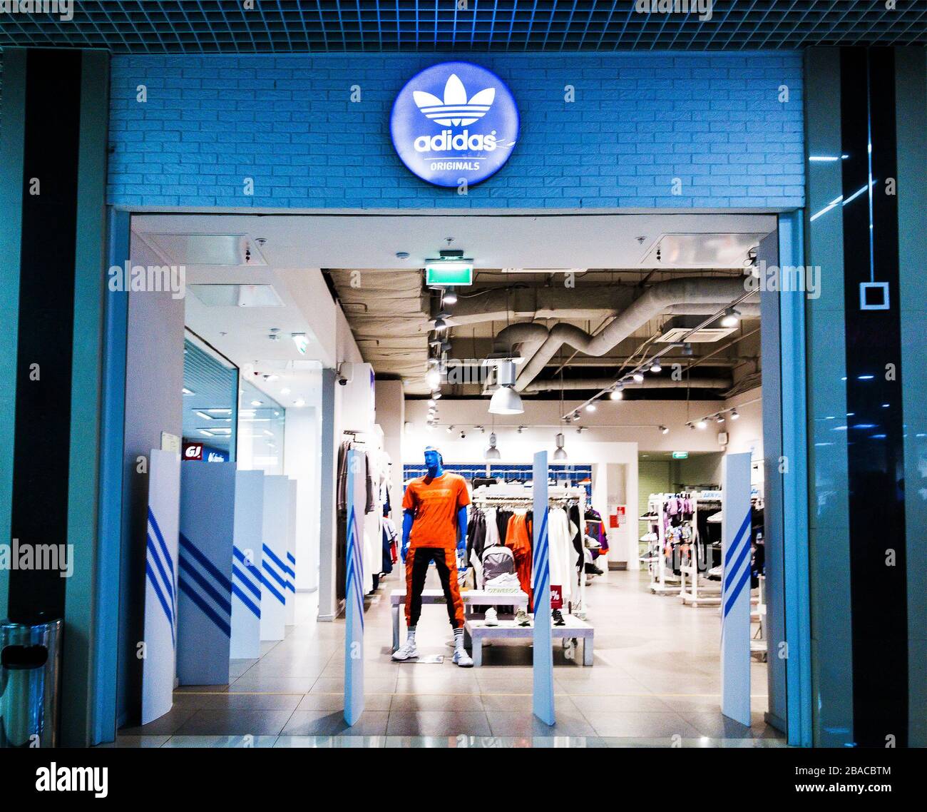 2020:: entry to the Adidas Originals sportswear store Stock Photo