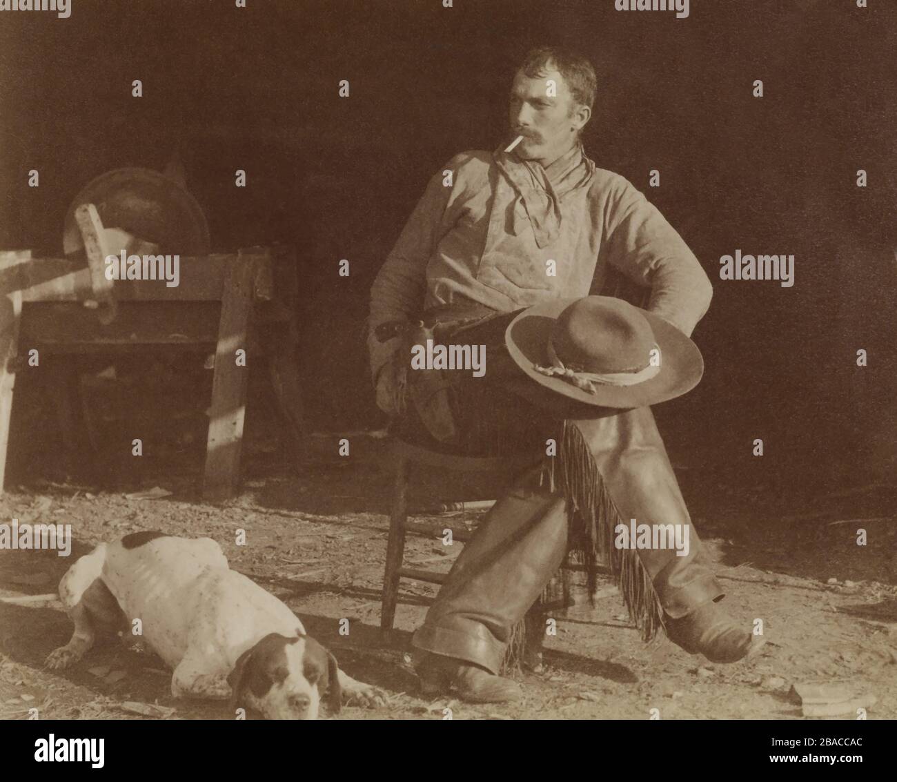Cowboy at the BT Ranch, Missouri, 1887, in a photo by American realist