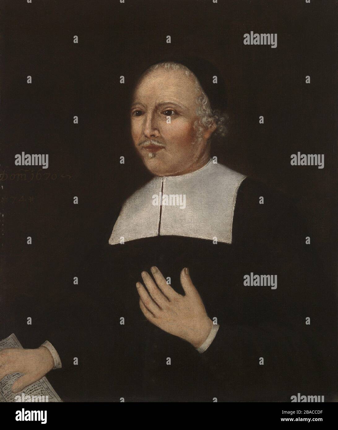 John Davenport, a Puritan clergyman, emigrated with his congregation to Boston in 1633 during the 'Great Puritan Migration.' The following year they moved and founded the New Haven Colony, where Davenport established the 'First Church', in which he preached for 30 years  (BSLOC 2020 1 174) Stock Photo