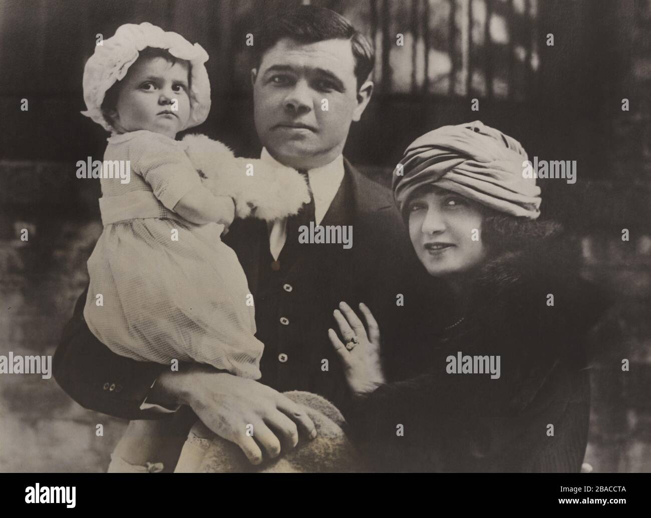 Babe Ruth with his first wife Helen Woodford Ruth and daughter Dorothy