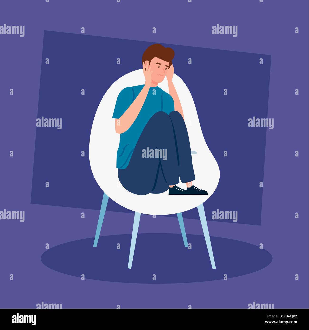 Chair Dispair Despair man chair Stock Vector Images - Alamy