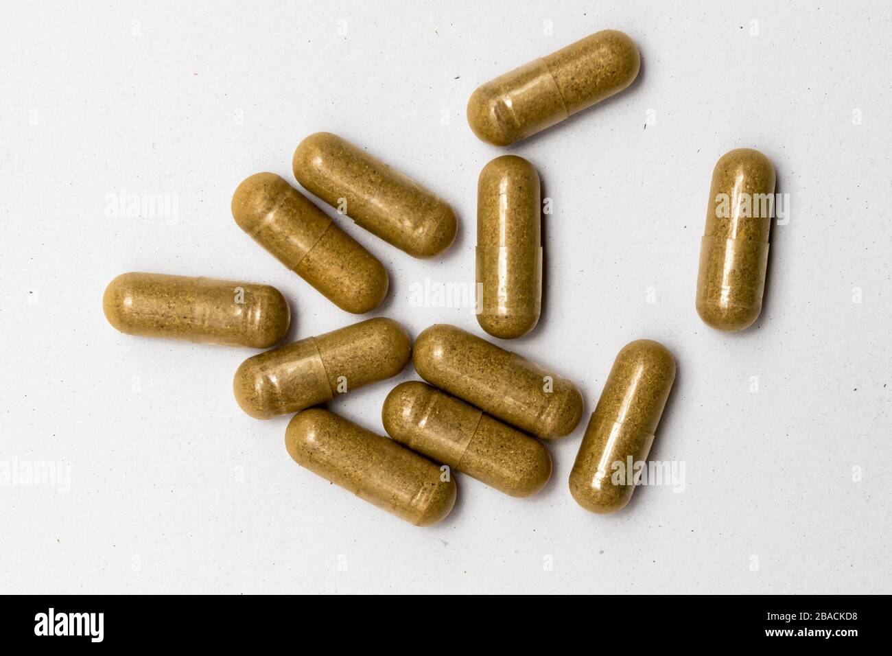 Slow release capsules on a white background Stock Photo