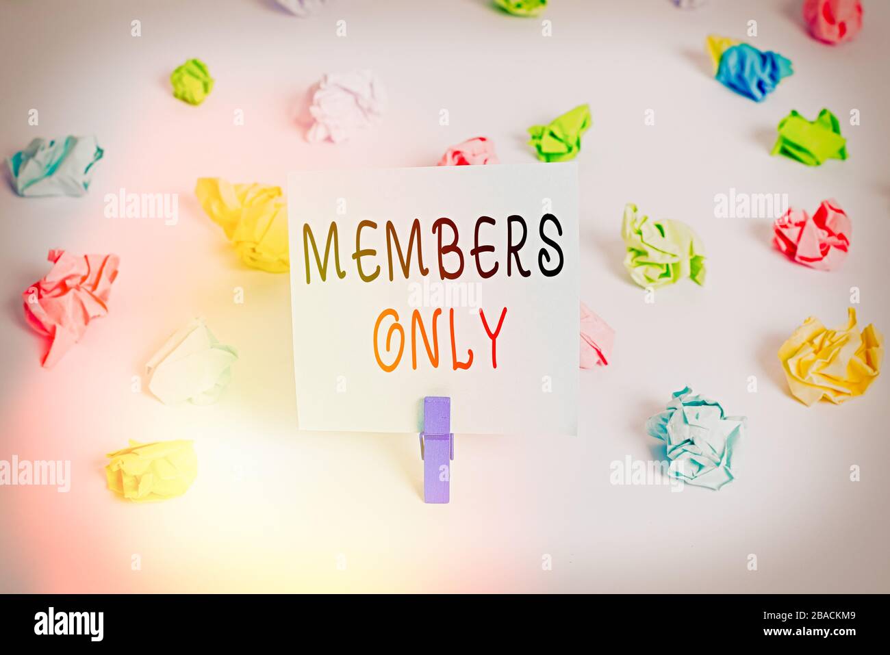 Text sign showing Members Only. Business photo showcasing Limited to an ...