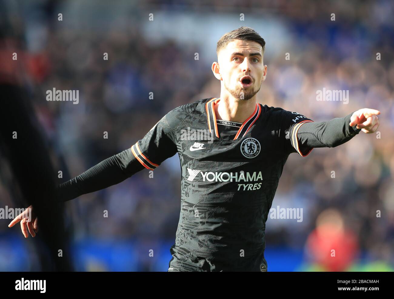 Chelsea's Jorginho instructs his team-mates Stock Photo