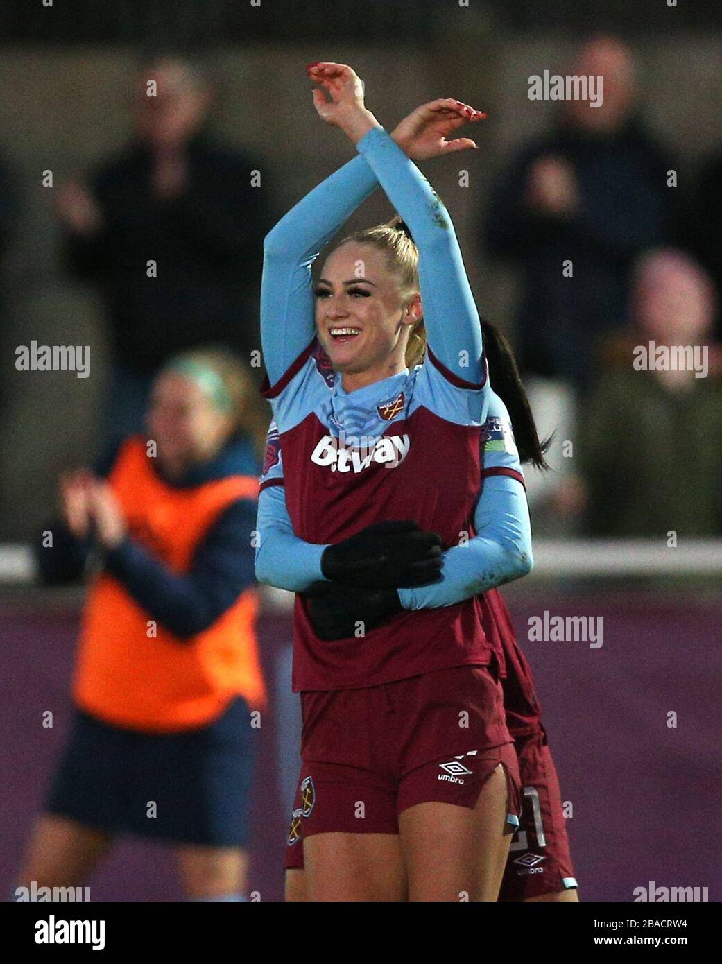 West Ham United's Alisha Lehmann celebrates after scoring her side's second goal of the game Stock Photo