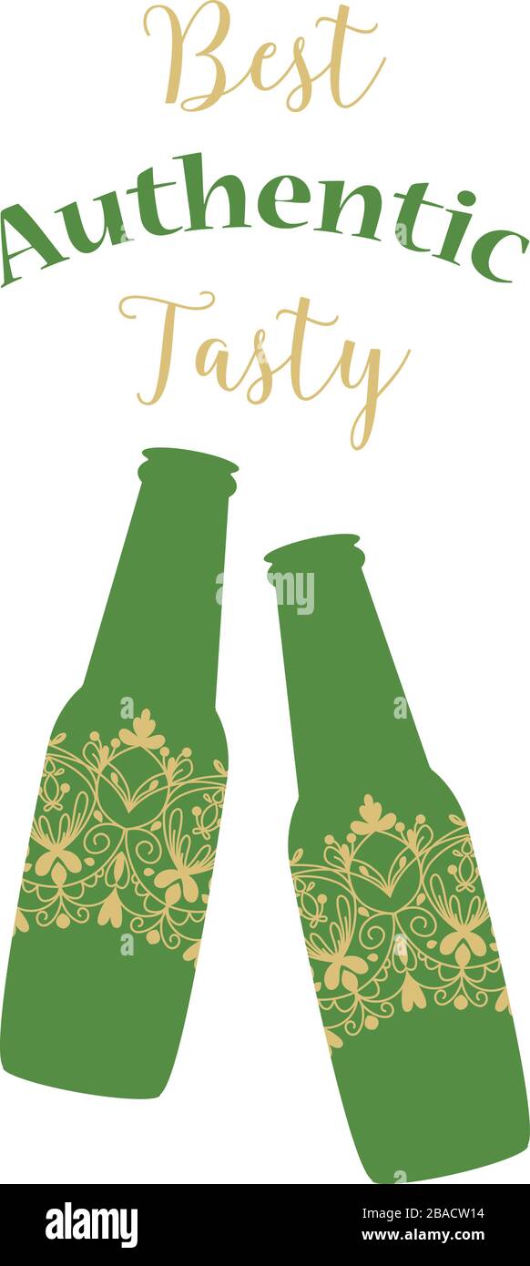 Dark green elegant design for fresh authentic alcohol bottle. Vector Stock Vector