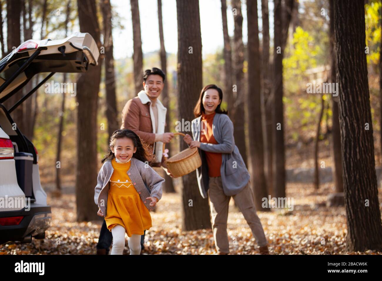 Happy family outdoor outing Stock Photo