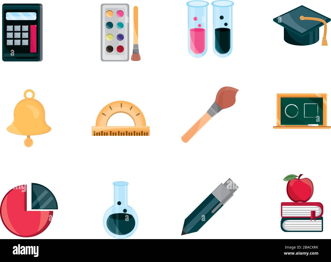 education supply study school stationery icons set vector illustration ...