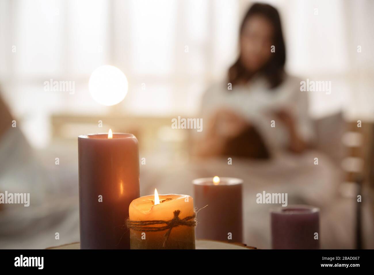 The candles in the bedroom Stock Photo Alamy