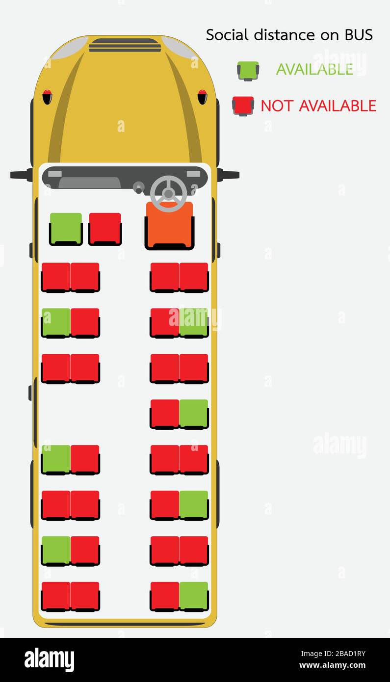 social distance on School bus public transportation seat map Stock Vector Image & Art Alamy